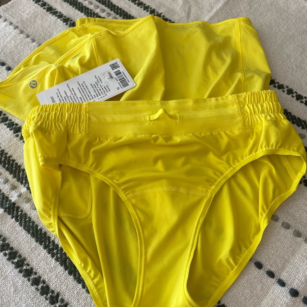 Yellow Women's Athletic Shorts - Picture 2 of 6